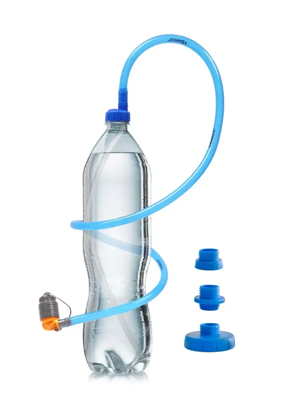 Source Convertube-Adapter Wandelt eine Wasserflasche in ein Trinksystem um