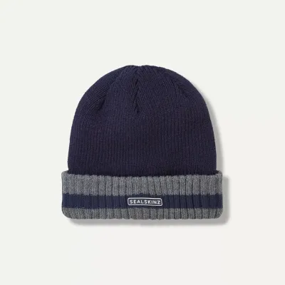SealSkinz Holkham Waterproof Cold Weather Striped Roll Cuff Beanie