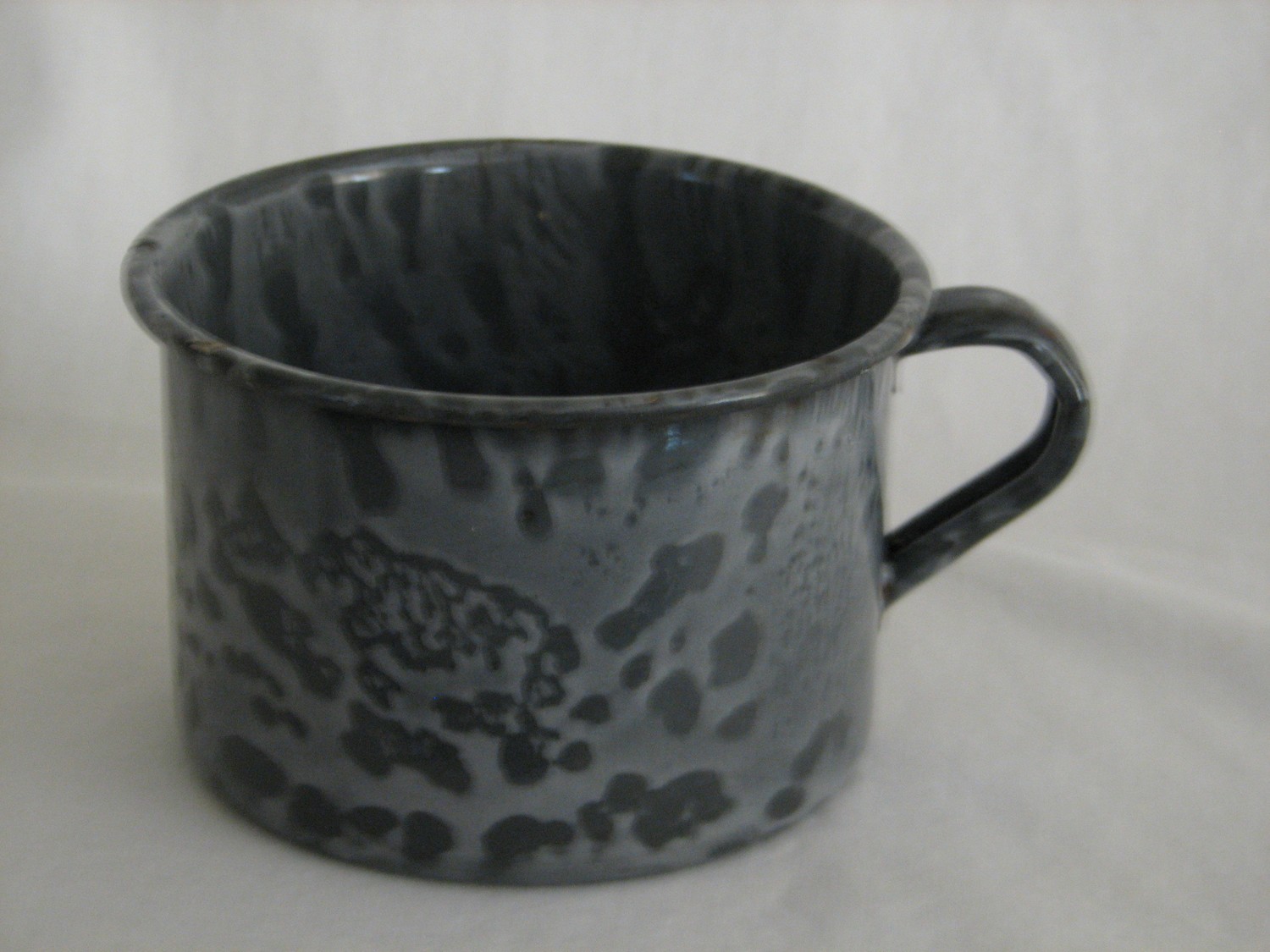 Enamel Ware Grey Mottled Coffee Cup
