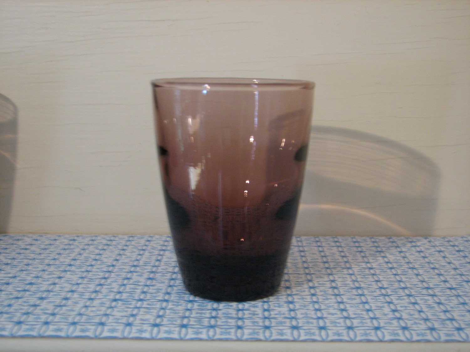 Libbey Amethyst Purple Juice Glass Tumbler Ripple Saturn Optic Ring