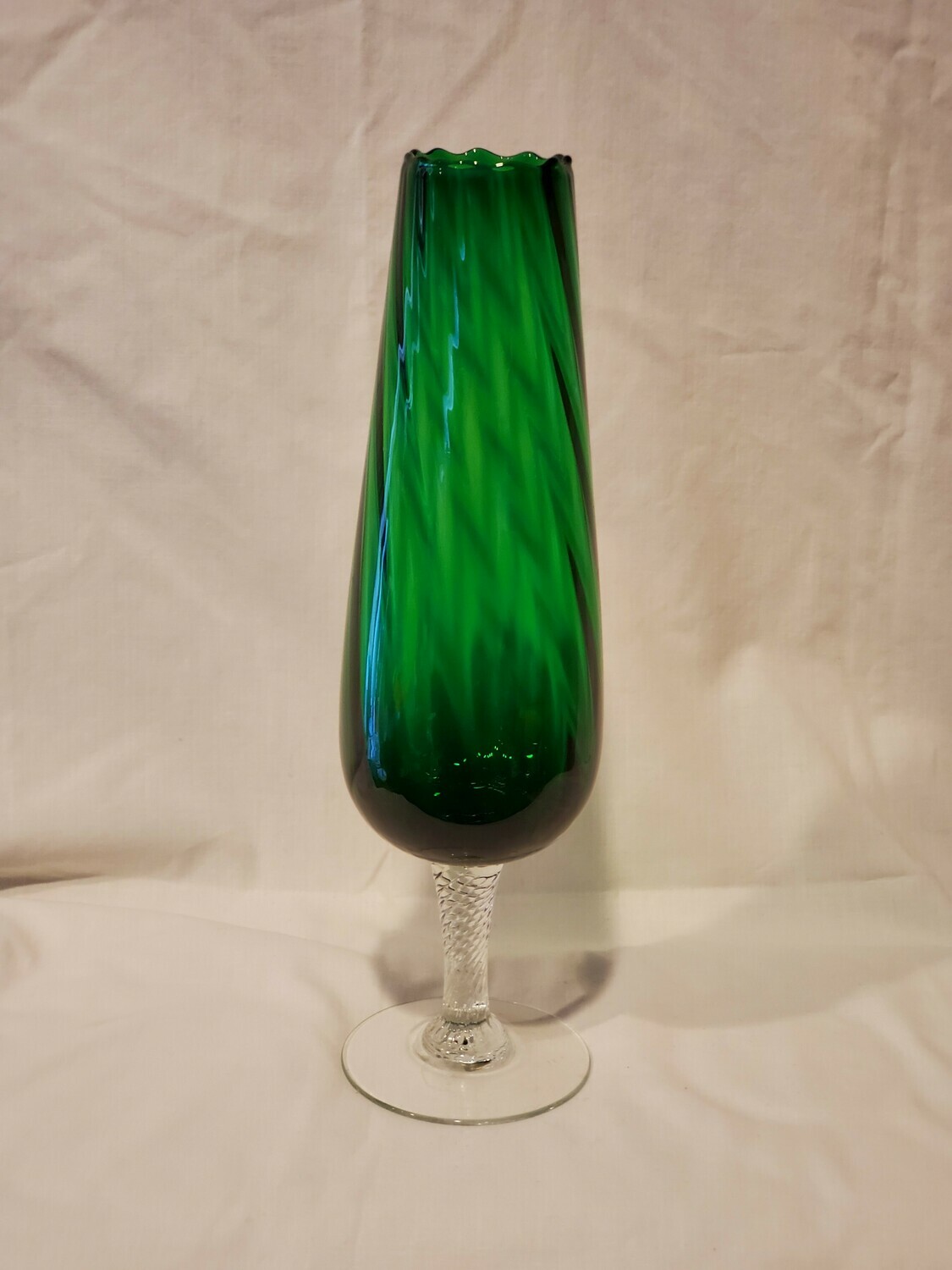 Empoli - MCM Itay, Vase, Clear Stem, Swirl Optic Green