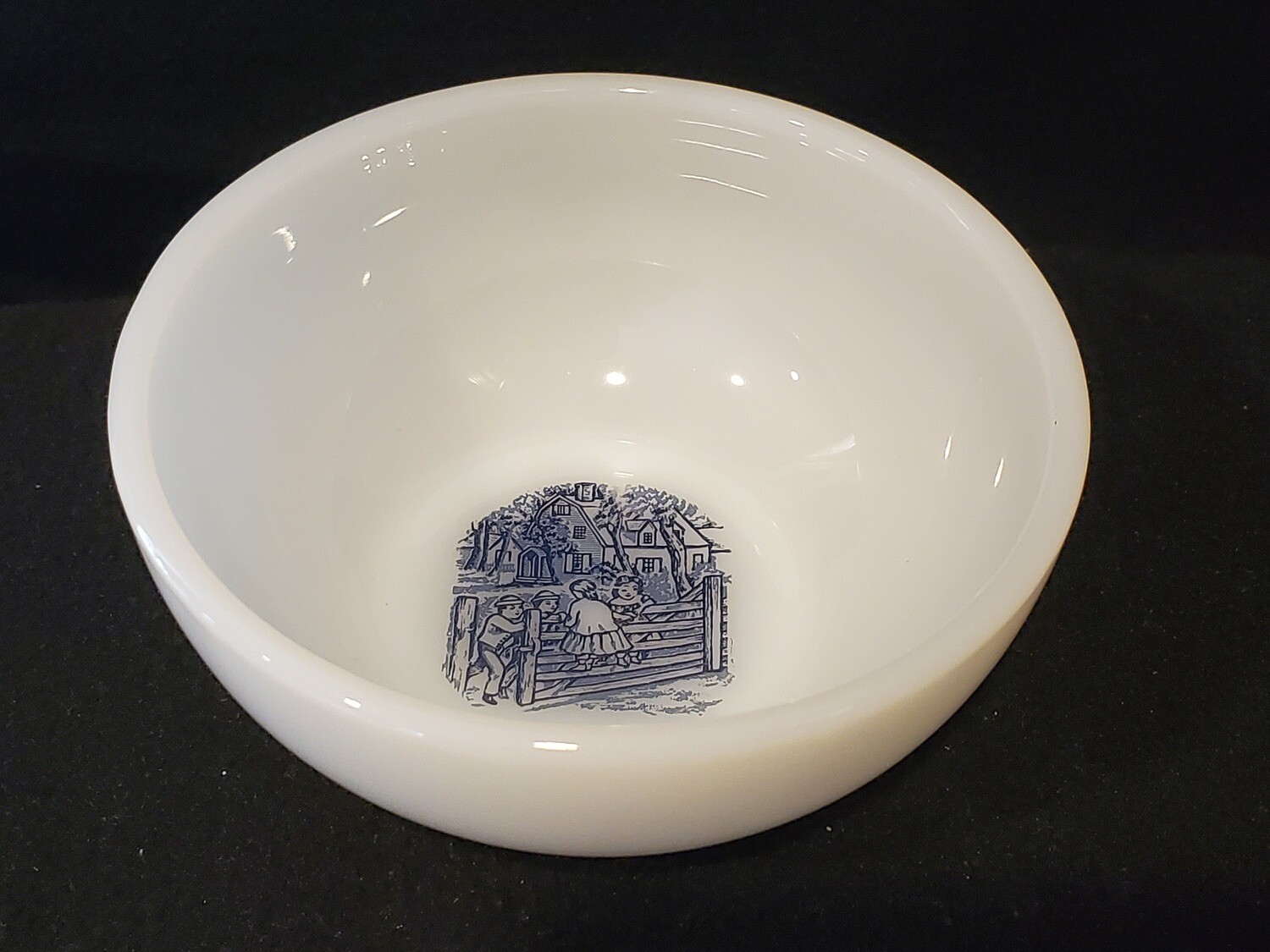 Ovenware Soup/Cereal Bowl, &quot;Old Farm Gate&quot;, Currier and Ives by Royal (USA)