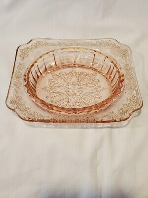 Jeannette Glass, Vintage Butter Dish Bottom, Adam Pink