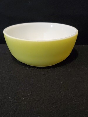 Hazel Atlas Cereal or Soup Bowl, Fired On Lime Green, 4 7/8" W.
