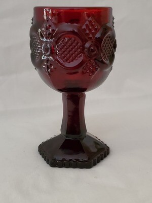 Cape Cod Ruby Wine Glass, by Avon, 4 5/8"