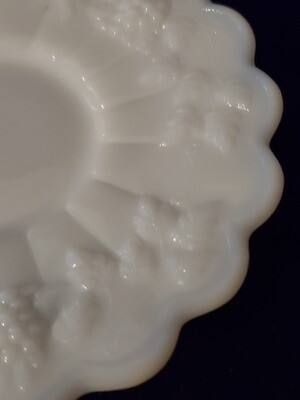 Westmoreland Saucer, Paneled Grape, 5 3/4", Milk Glass