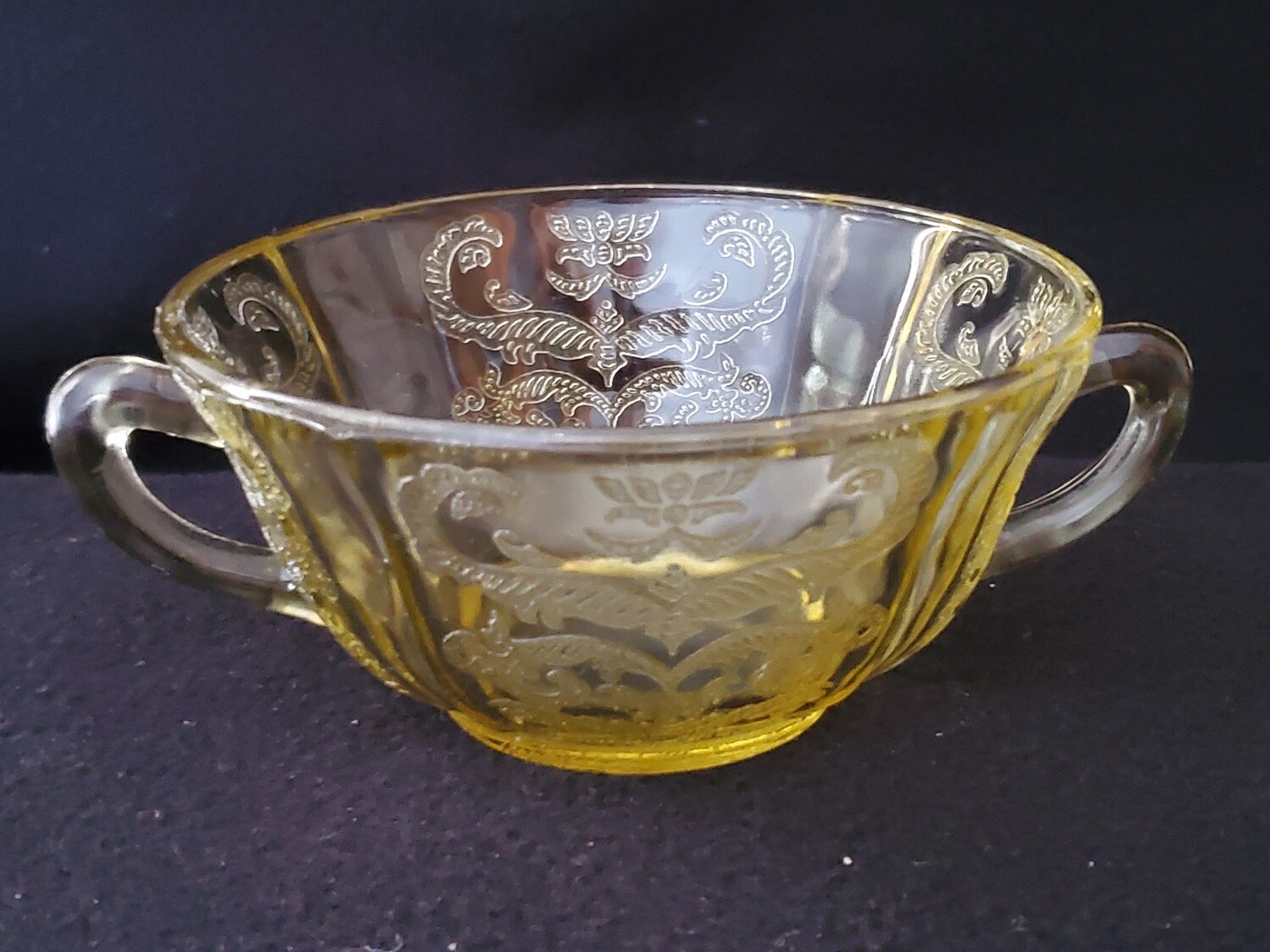 Vintage Cream Soup Bowl, Madrid Amber, by Federal Glass, 4 3/4"