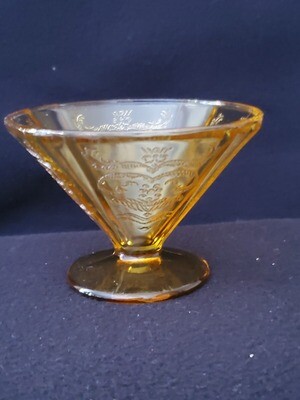 Vintage Cone Shaped Sherbet, Madrid Amber, by Federal Glass, 2 7/8"
