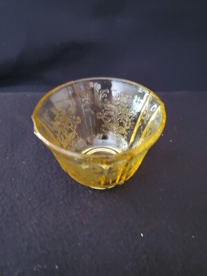Vintage Amber Yellow Depression Glass, Jello Mold Cup, Madrid Pattern by Federal Glass. 2"