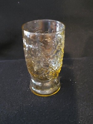 Vintage, Flat Juice Glass, 3 7/8" 5 oz., Madrid Amber Depression Glass by Federal Glass