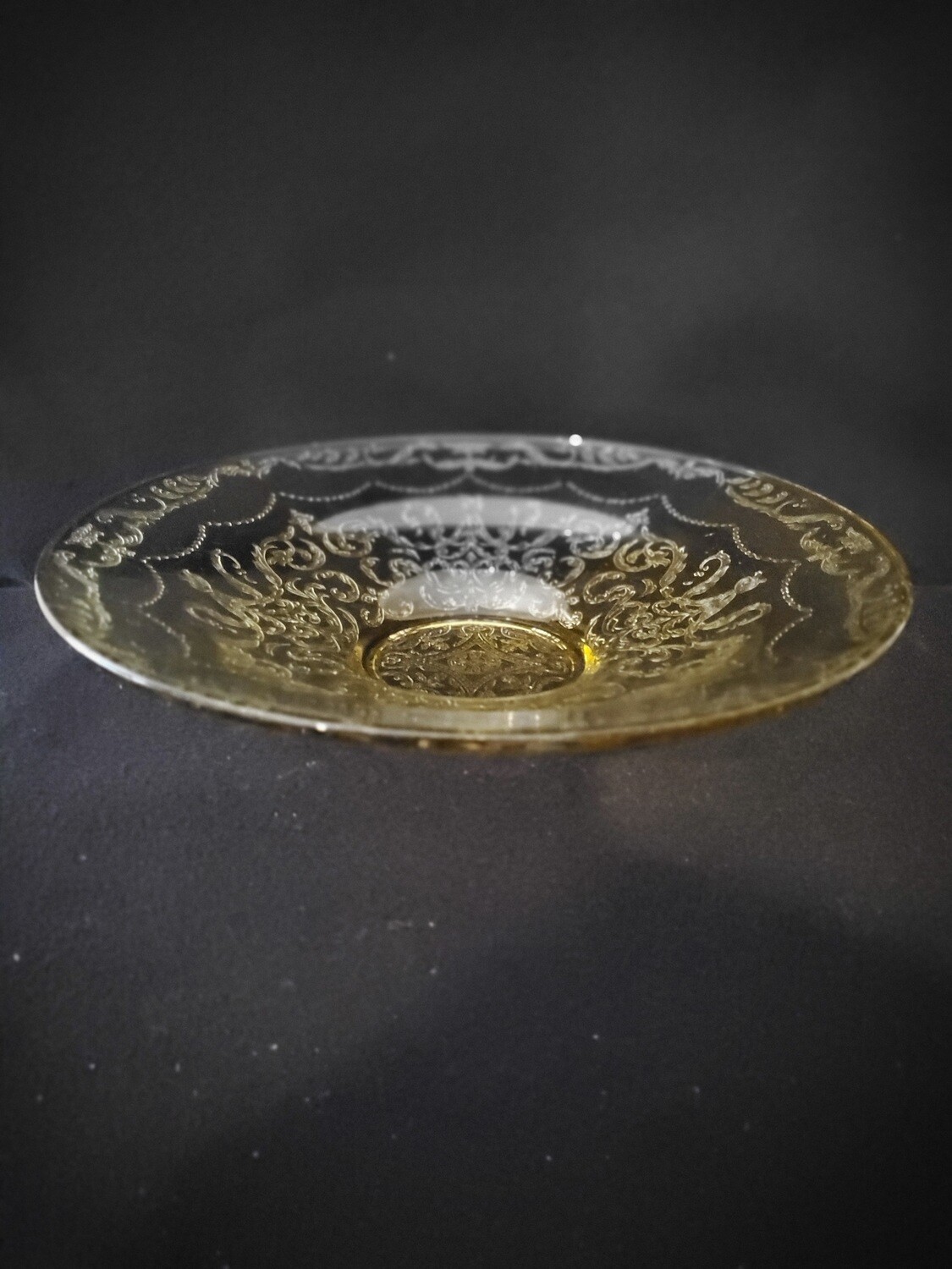 Vintage, Console Bowl 11", Madrid Amber Depression Glass. by Federal Glass