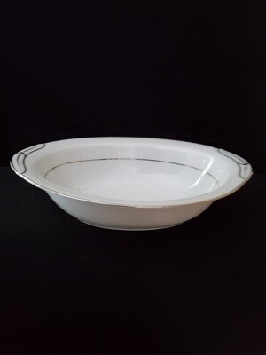 Noritake China, Oval Vegetable Bowl 10 5/8" , With Platinum Trim, Pattern 5931 Derry