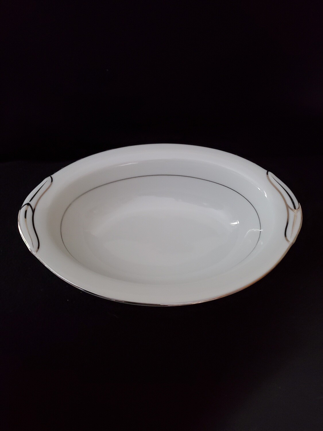 Noritake China, Oval Vegetable Bowl 10 5/8" , With Platinum Trim, Pattern 5931 Derry