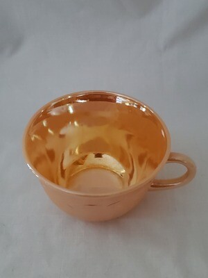 Fire King by Anchor Hocking-Cryst, Peach Lustre Laurel Coffee Cup, 2 3/8"