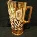 Vintage Jeannette Glass Cosmos Pitcher Iridescent Marigold Luster with White Flowers