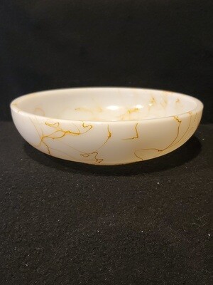 Hazel Atlas Milk Glass, Spaghetti String Bowl, 6 1/8"