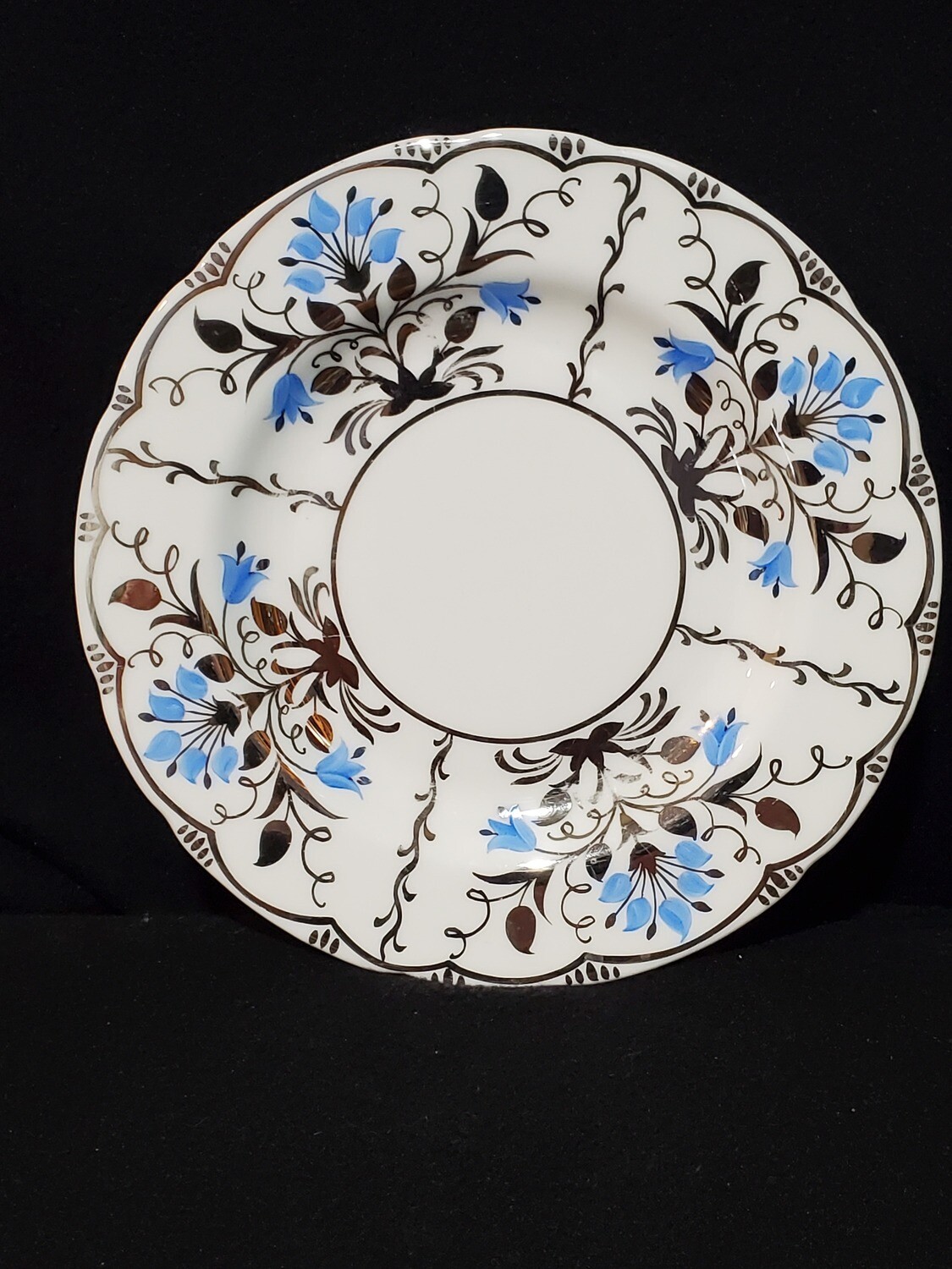 Wedgwood Bone China, Bread & Butter Plate 6", Papyrus Blue and Silver, Made in England