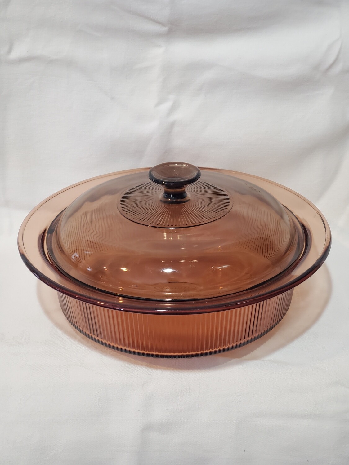 Visions, Microwave Casserole 2.5Qt, 11 1/4" Round with Cover, Amber
