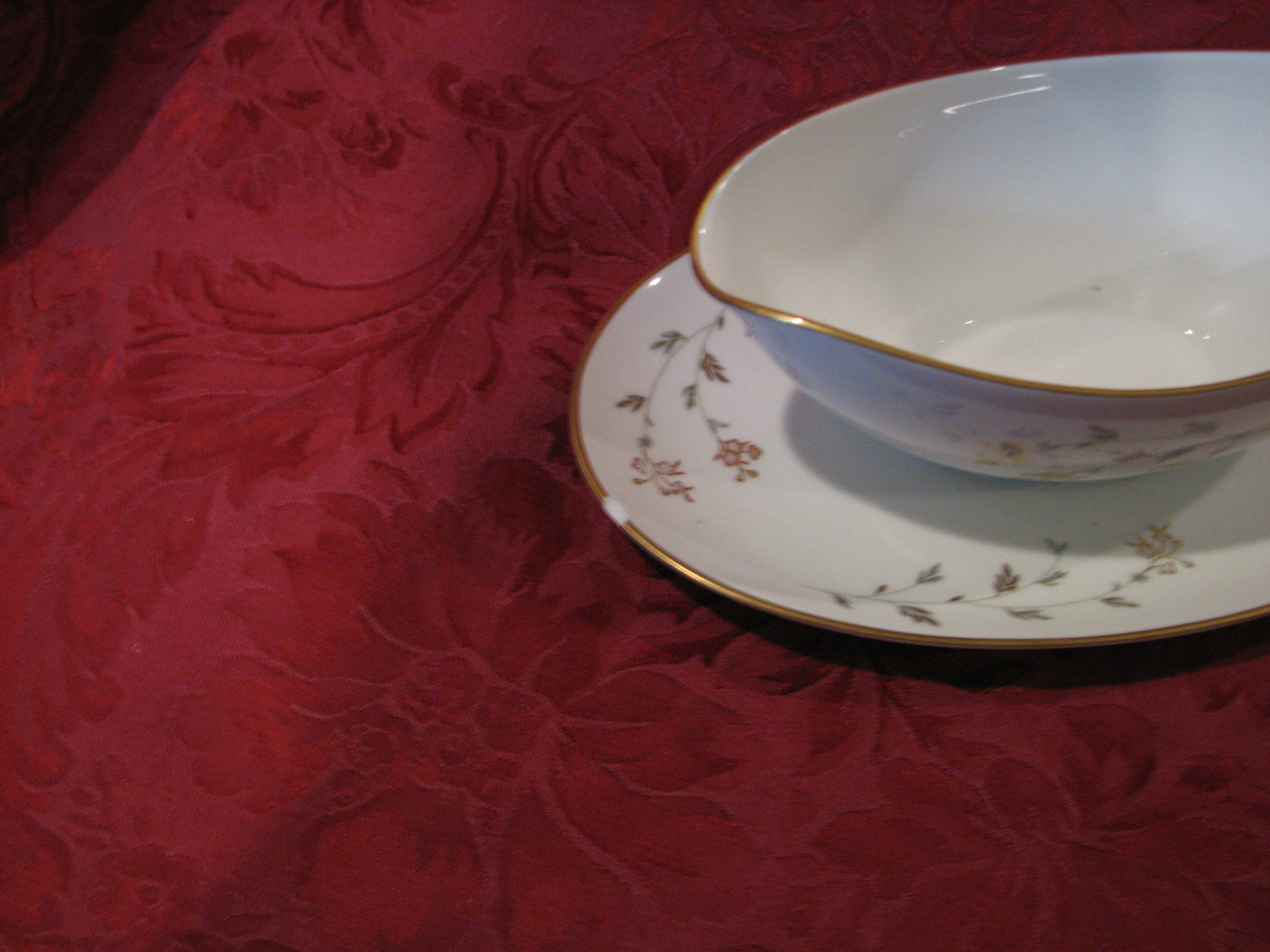 Noritake China Gravy Boat W/Attached Underplate, Andrea Pattern #5524