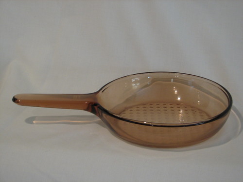 Corning Ware Visions 10 1/8&quot; Fry Pan Skillet, Waffle Bottom, Amber
