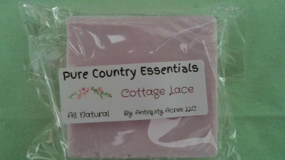 Pure Country Essentials Soap, Shea Butter, Cottage Lace Fragrance, Square