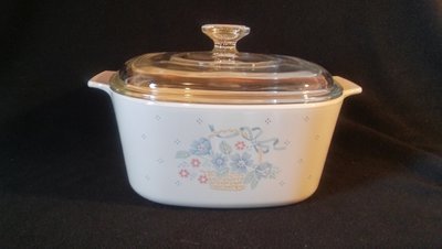 Corning Ware, Casserole 3 qt, With Cover, Country Cornflower Pattern, A-3-B