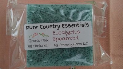 Pure Country Essentials Soap, Goats Milk, Eucalyptus & Spearmint Fragrance, Squares