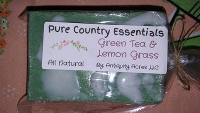 Pure Country Essentials Soap, Shea & Oatmeal, Green Tea & Lemon Grass Fragrance, Rectangle