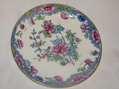 Spode RARE 1900's Regal Copeland 6.5" Bread & Butter Plate Creamware Blue Pink Flowers