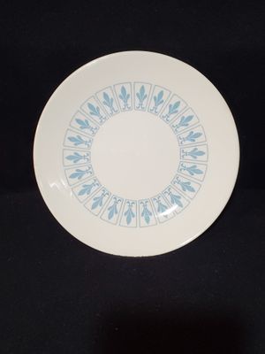 Richelieu by Homer Laughlin, Bread &amp; Butter Plate 6.25&quot;, Turquoise Blue, Fleur De Lis