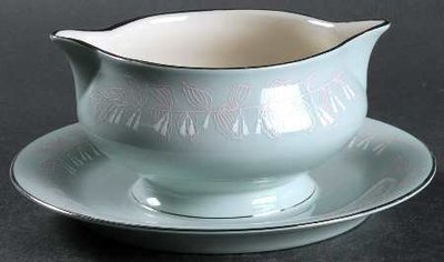 Nancy Prentiss Gravy Boat With Attached Underplate, Foxhall Pattern