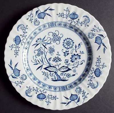 J &amp; G Meakin, Desert Pie Plate, Blue Nordic Onion Pattern