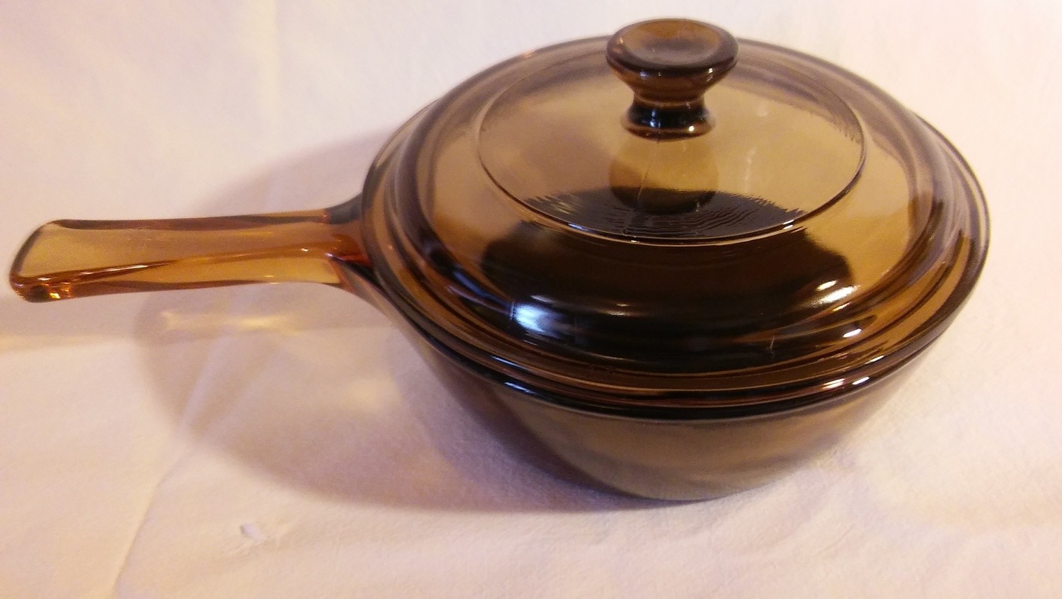 Corning Ware Visions, Sauce Pan Non Stick, 1 Pint (WITH LID!) Amber
