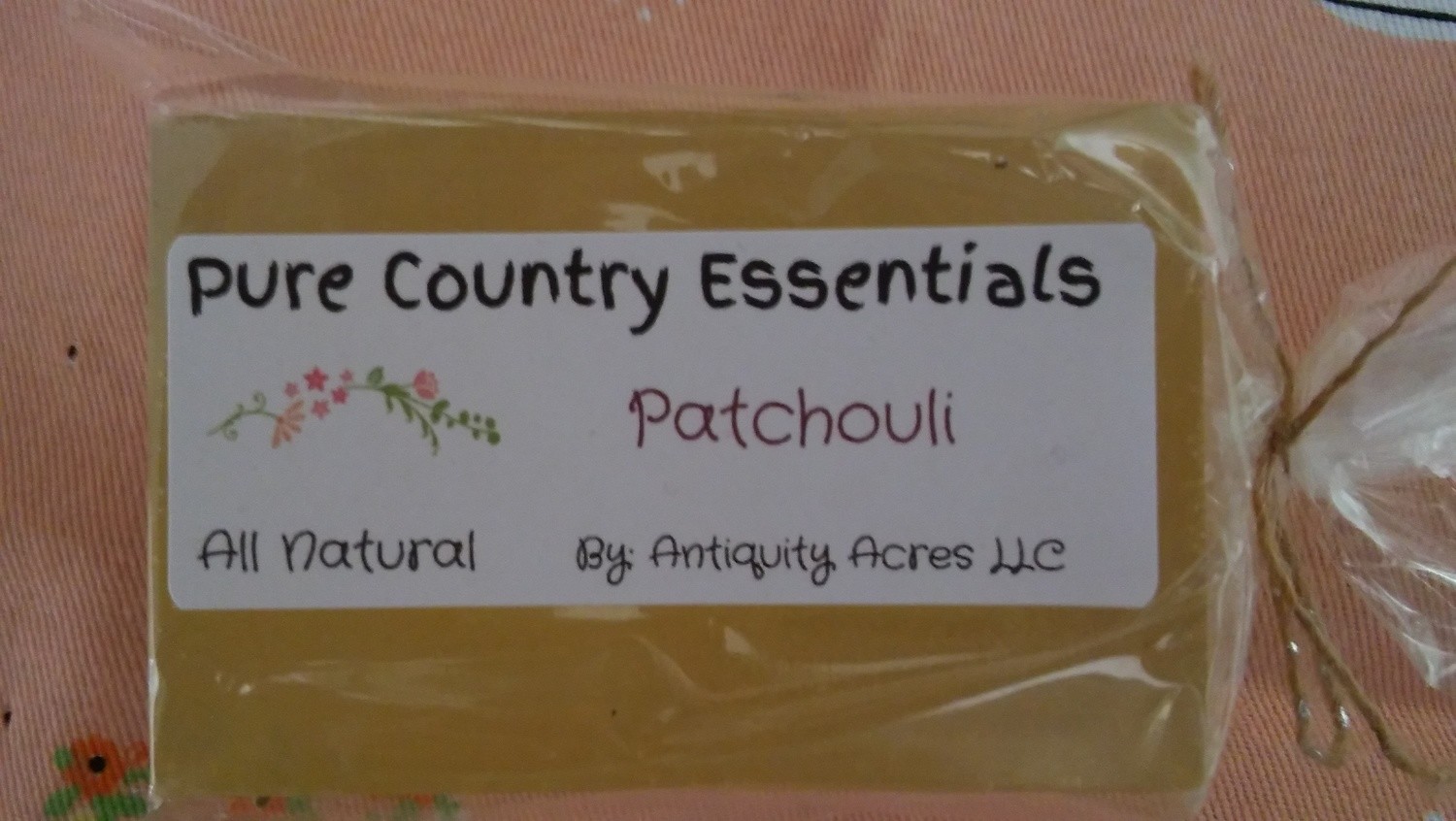 Pure Country Essentials Soap, Hemp Oil, Patchouli Fragrance, Rectangle