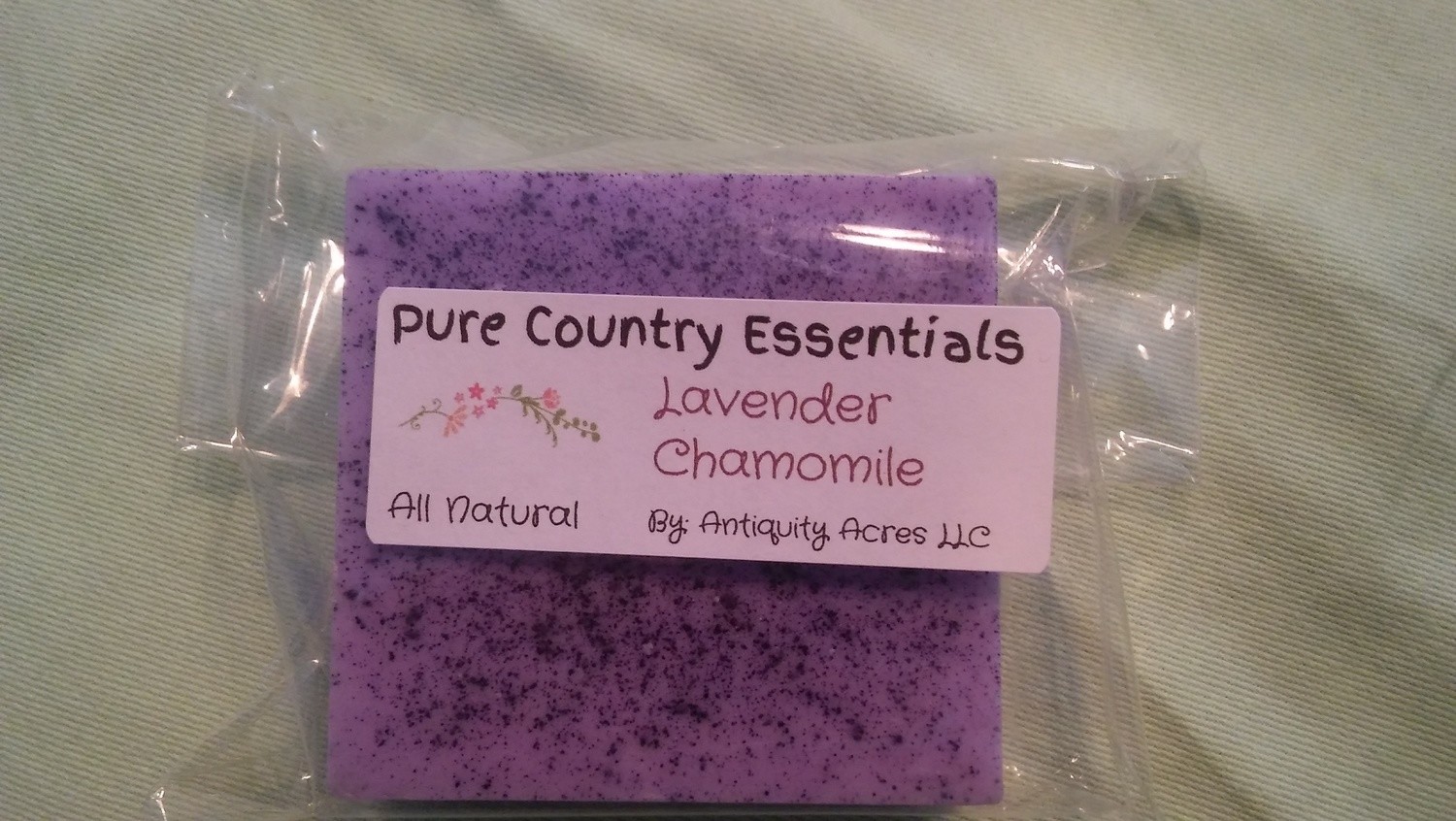 Pure Country Essentials Soap, Lavender & Chamomile Fragrance, Square