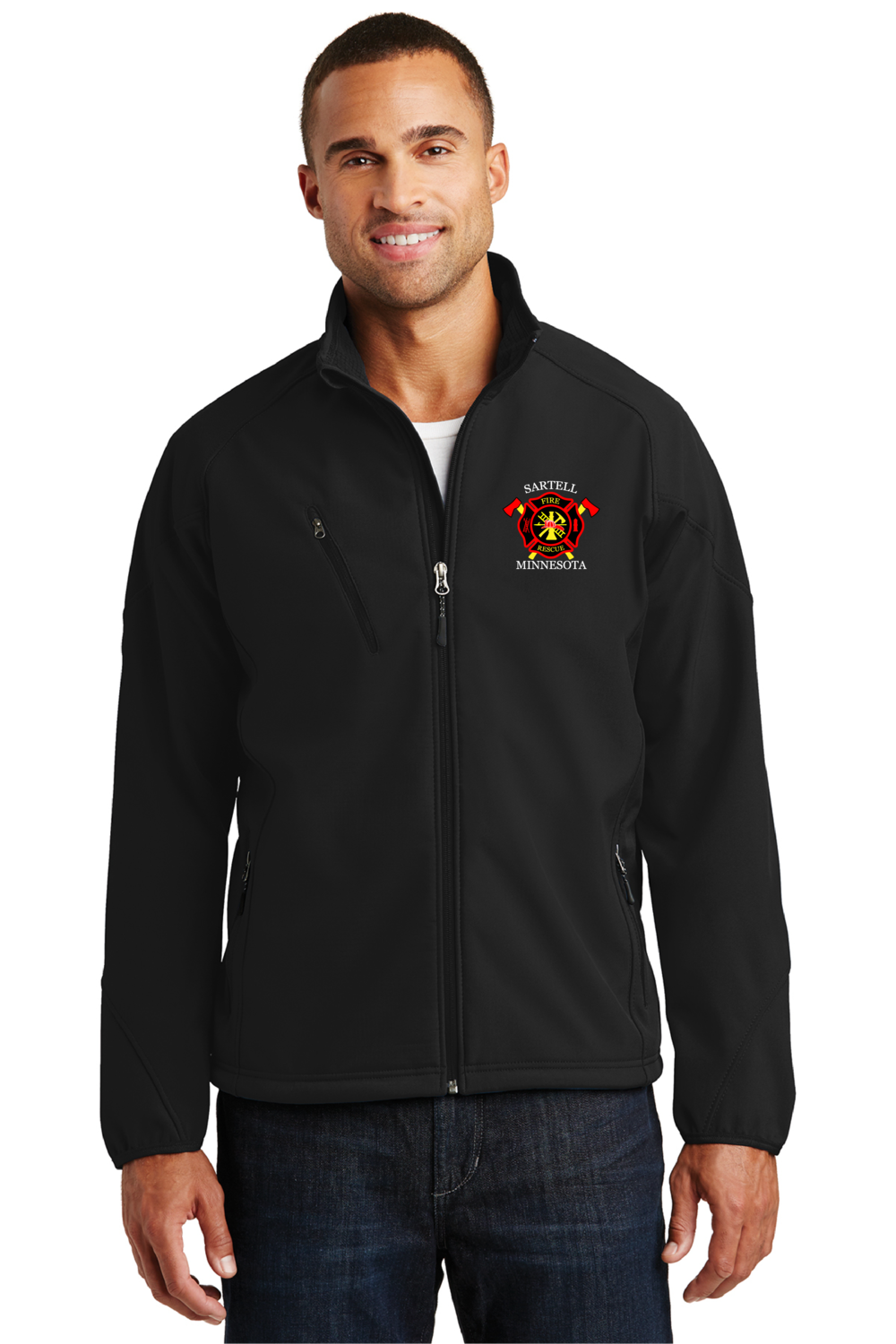 Textured Softshell Jacket--Chest Logo Only