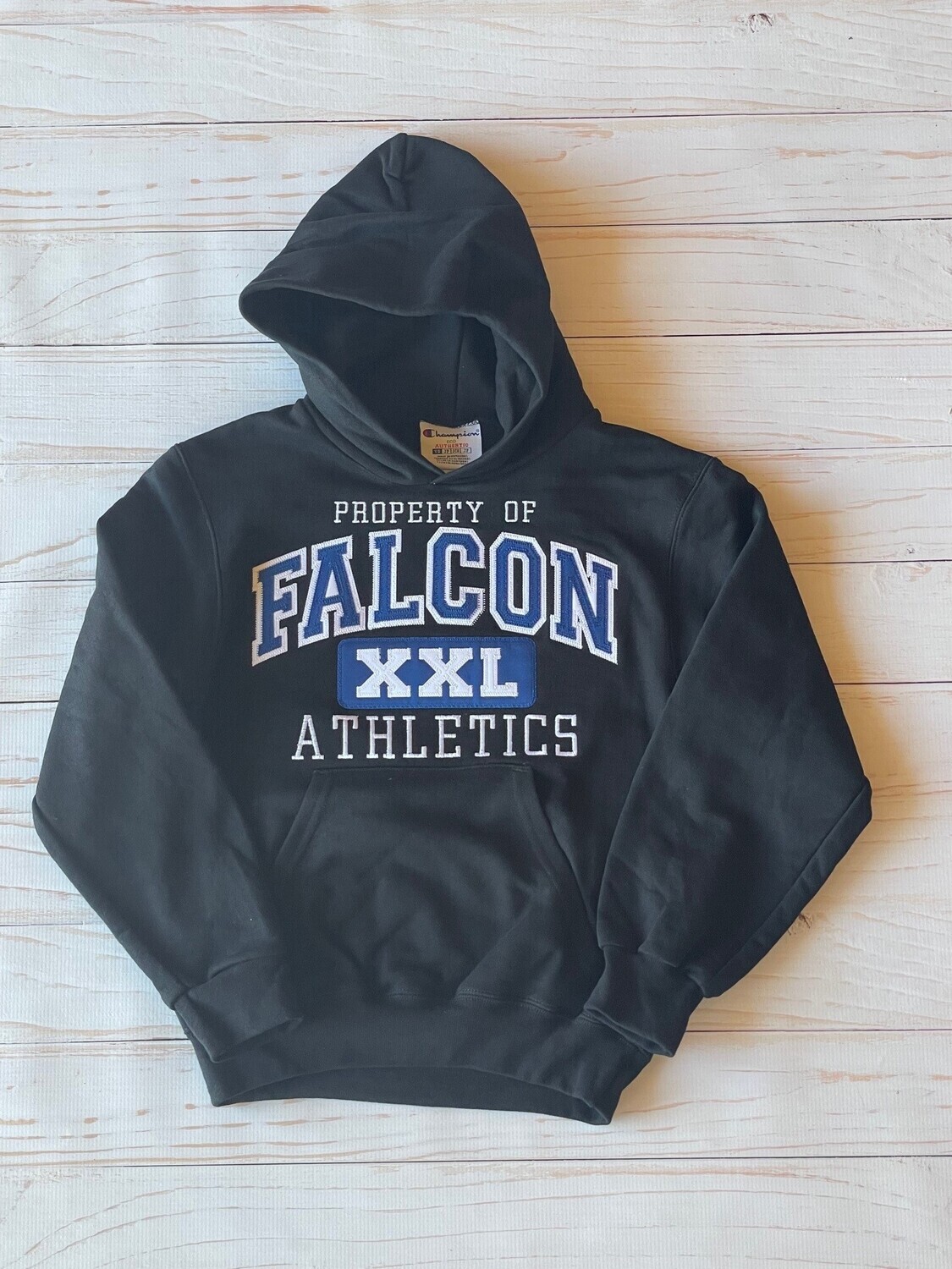 Champion Youth Hooded Sweatshirt - Property of Falcon