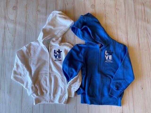 Youth Full Zip Hooded Sweatshirt - Love Logo