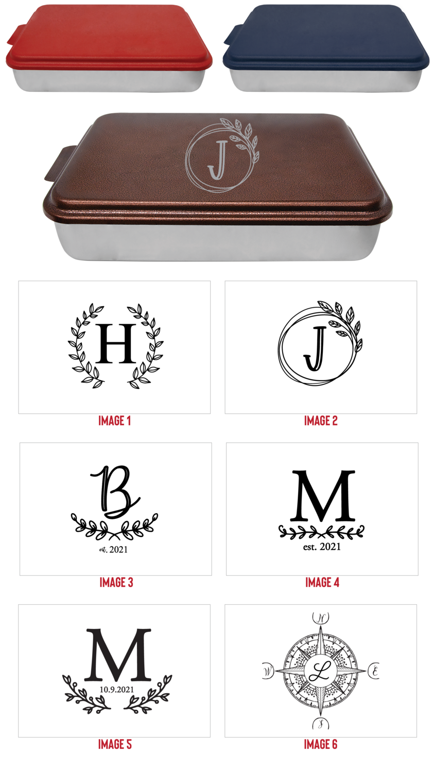 Aluminum Cake Pan with Lid - Initial Personalization