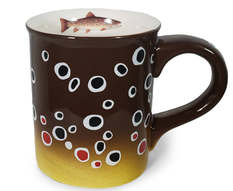 STONEWARE - BROWN TROUT STONEWARE MUGS