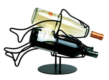 HOME DECOR - BLACK IRON TABLE TOP WINE RACK