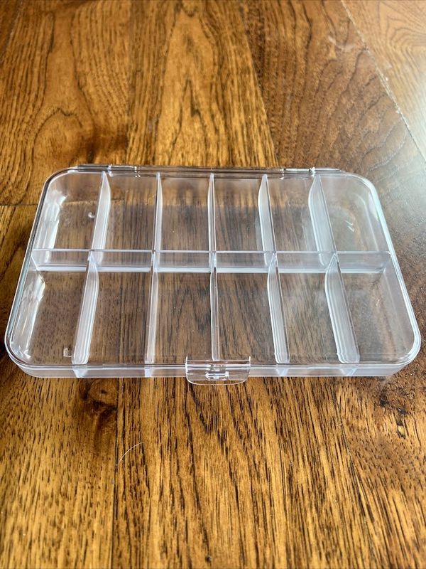 Clear 12 Compartment Fly-Bead-Hook Box