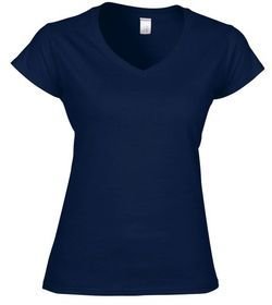 Gildan Women V-neck Short Sleeve Tshirt with Front Logo