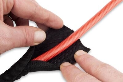 Black Self Wrap protection sleeving - 7⌀mm x 1m