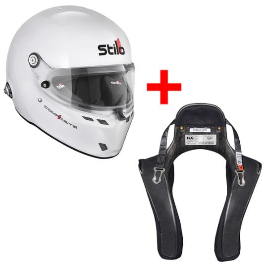 PROMO PACK: Stilo - ST6 FN Composite white (FIA 8859-2024) + Hans - Club &amp; Sport 2 Composite