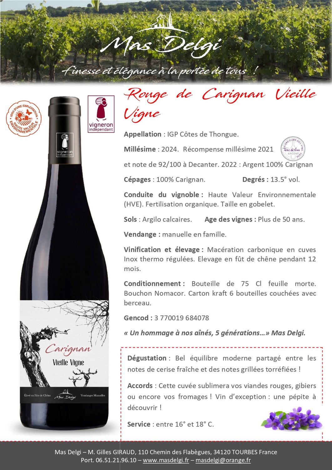 Carignan Vieille Vigne 2024