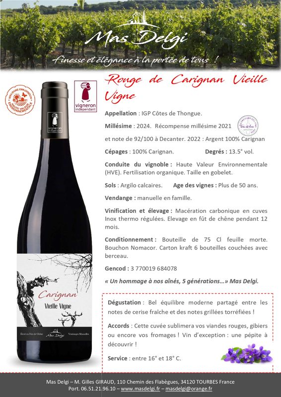 Carignan Vieille Vigne 2024