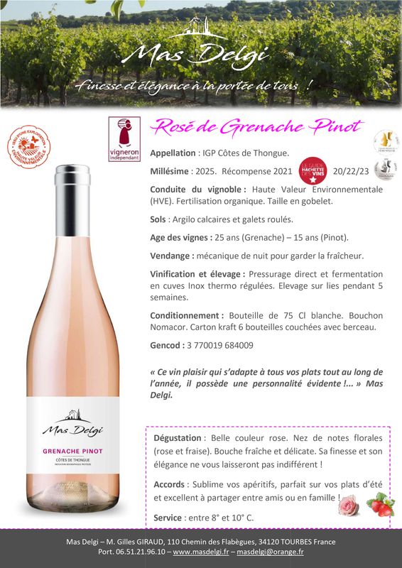 Rosé de Grenache Pinot 2025