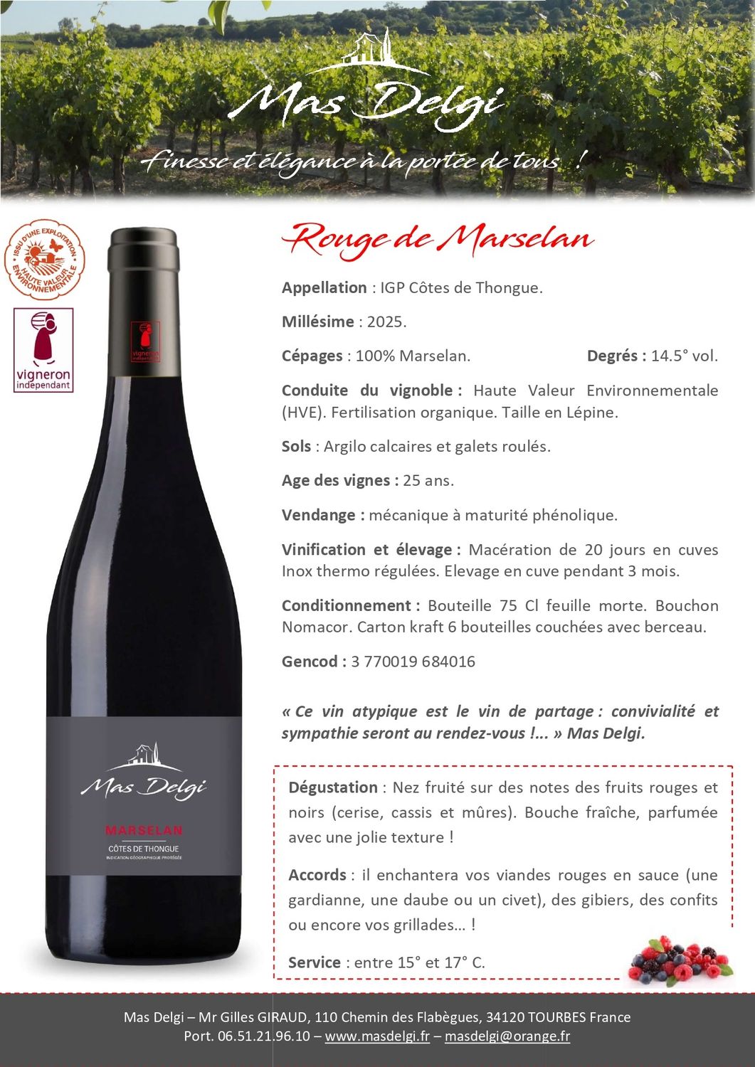 Rouge de Marselan 2025