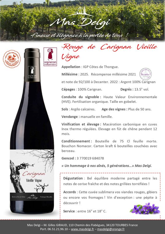 Carignan Vieille Vigne 2025